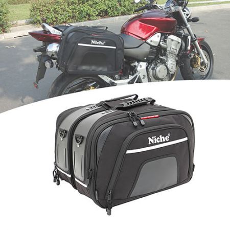 Оптовые сумки-портфели для мотоциклов в дизайне портфеля. - Сумка-портфель для мотоцикла с плечевым ремнем, универсальной системой крепления на липучках, расширяемая и водонепроницаемая с защитным чехлом от дождя.
